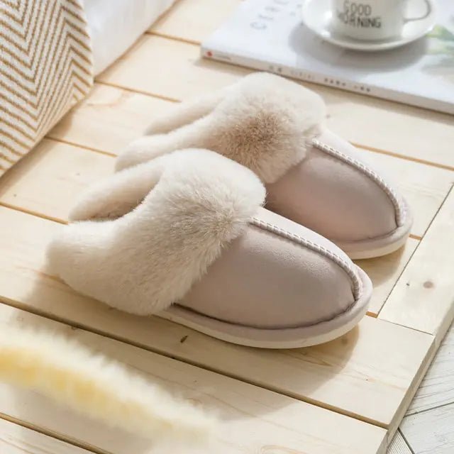 2022 Winter Warm Home Fur Slippers Women - homesweetroses