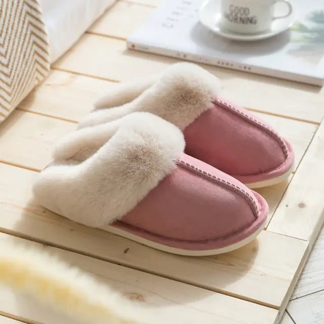 2022 Winter Warm Home Fur Slippers Women - homesweetroses