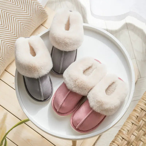 2022 Winter Warm Home Fur Slippers Women - homesweetroses