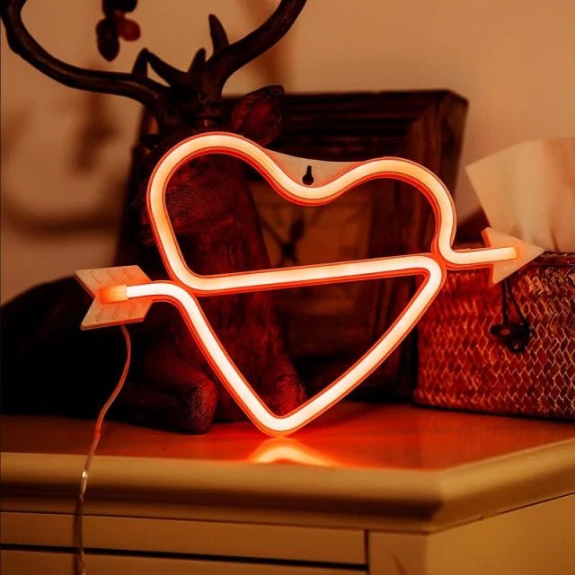 Bedroom Night Lights Neon Heart Lamp - homesweetroses