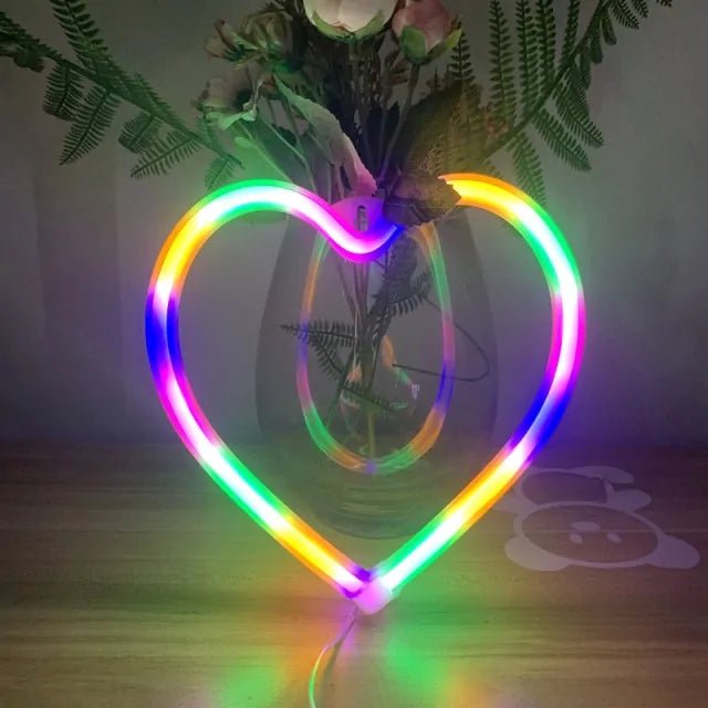 Bedroom Night Lights Neon Heart Lamp - homesweetroses