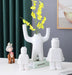 Creative Ceramic Robot Vase Modern Decor Home Desktop Small Robot Upright Dried Flower Vase Living Room Decoration Accessories - homesweetroses