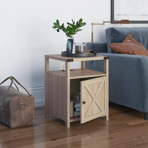 Farmhouse Nightstand w/ Charging Station - homesweetroses