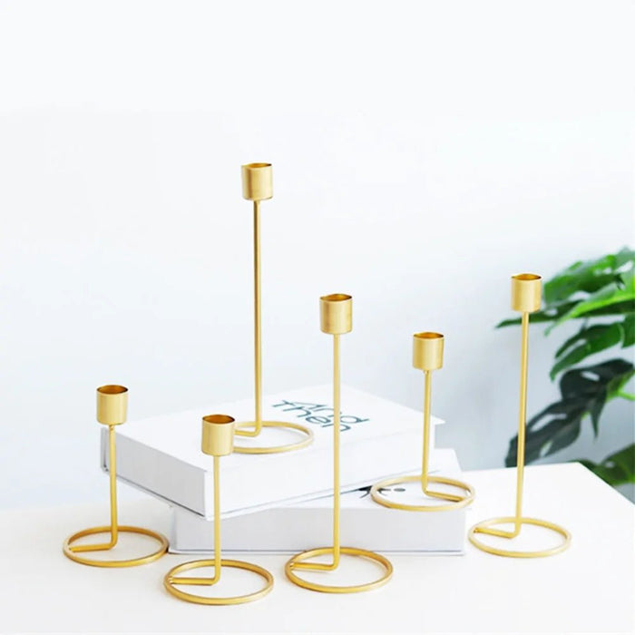 Gold Metal Candle Holders: Elegant Wedding & Party Decor - homesweetroses