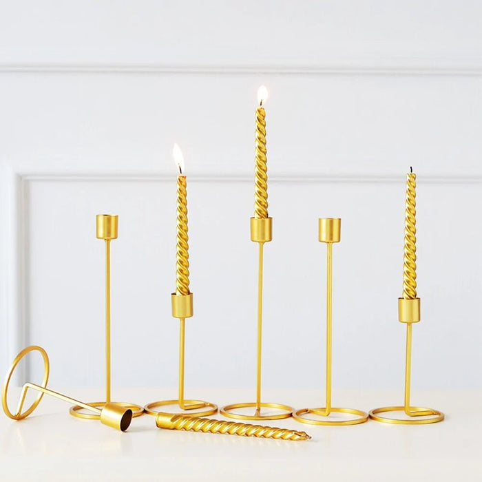 Gold Metal Candle Holders: Elegant Wedding & Party Decor - homesweetroses