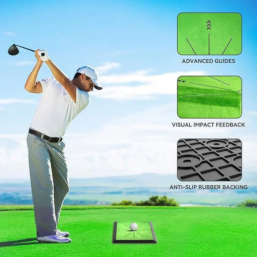 Golf Hitting Mat | Golf Training Mat for Swing Path Feedback/Detection Batting | Extra Replaceable Golf Practice Mat 16"x12" | Advanced Guides and Rubber Backing for Home/Indoor/Outdoor - homesweetroses