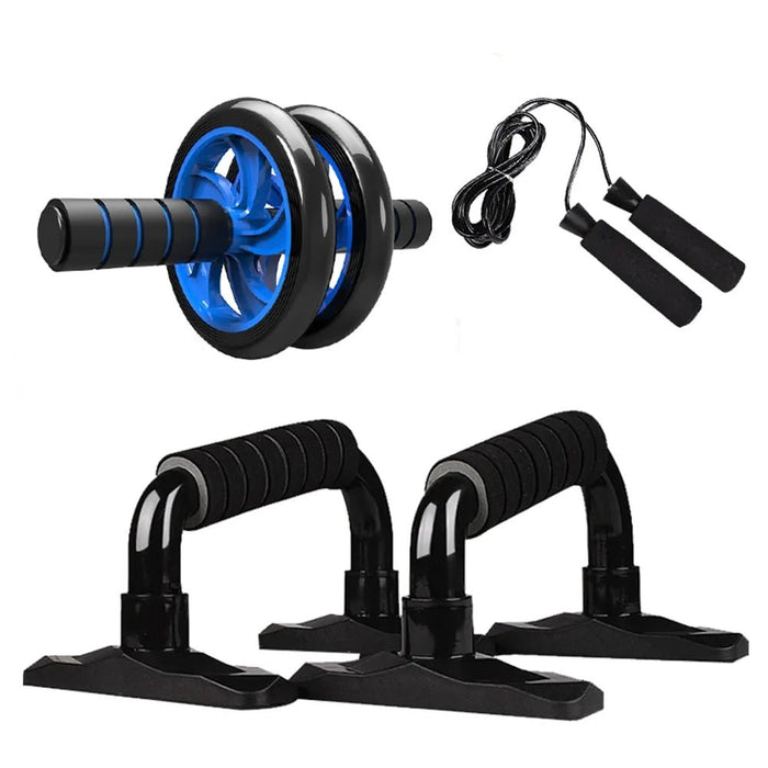 Home Fitness Set: Abdominal Wheel Roller, Push - Up Bar, and Jump Rope - homesweetroses