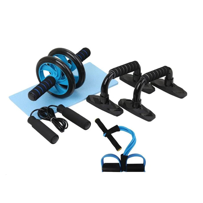 Home Fitness Set: Abdominal Wheel Roller, Push - Up Bar, and Jump Rope - homesweetroses