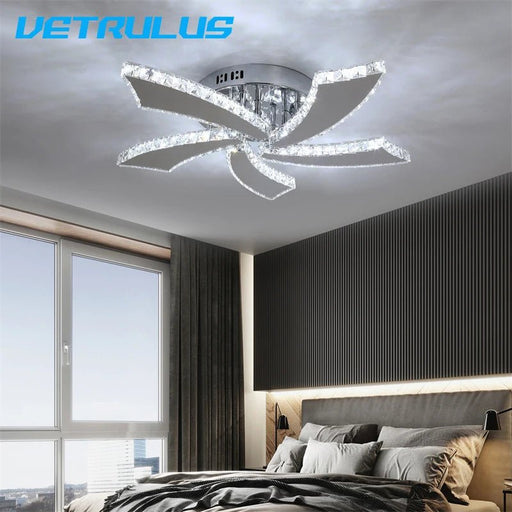 Modern Chandelier Ceiling Fan With Led Lamp and Smart Remote Control - homesweetroses