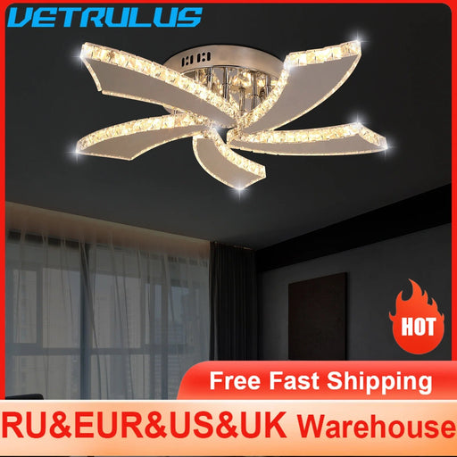 Modern Chandelier Ceiling Fan With Led Lamp and Smart Remote Control - homesweetroses