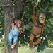 Monkey Chimp Hanging Rope Garden Ornament Outdoor Statue Sculpture Resin Decor - homesweetroses