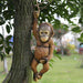 Monkey Chimp Hanging Rope Garden Ornament Outdoor Statue Sculpture Resin Decor - homesweetroses