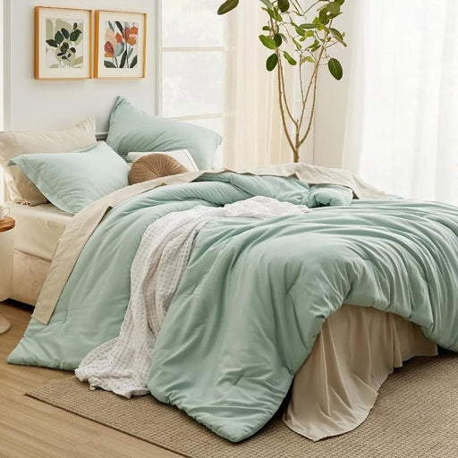 7 Pieces Soft Comforter Set with Sheets, Pillowcases & Shams - homesweetroses