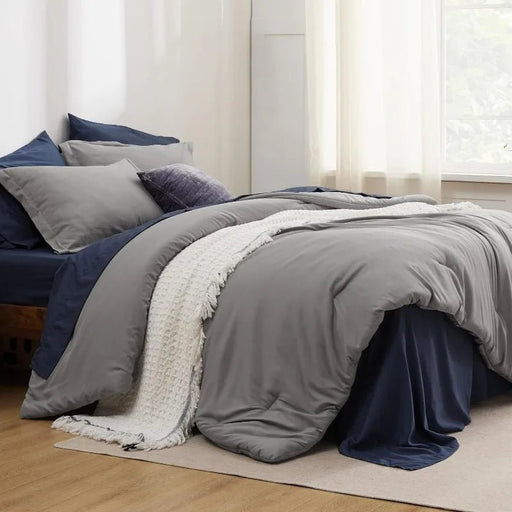 7 Pieces Soft Comforter Set with Sheets, Pillowcases & Shams - homesweetroses